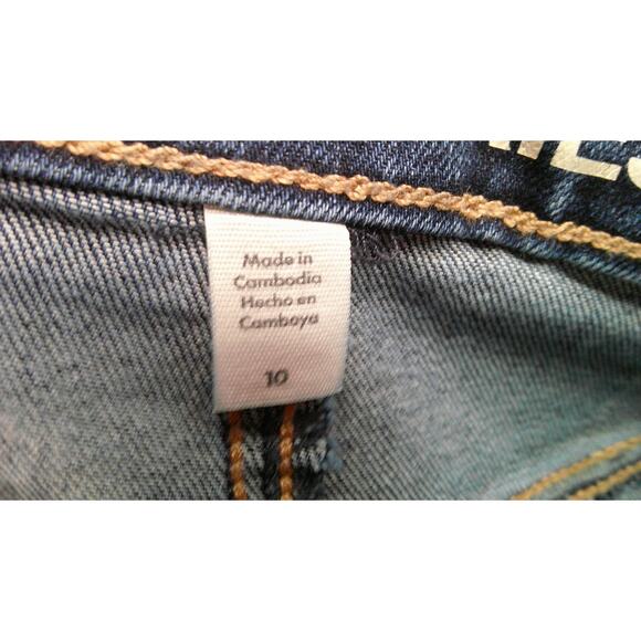 No Boundaries Women's 10 Cargo Jeans Wide Leg, Dark Wash - Picture 5 of 7